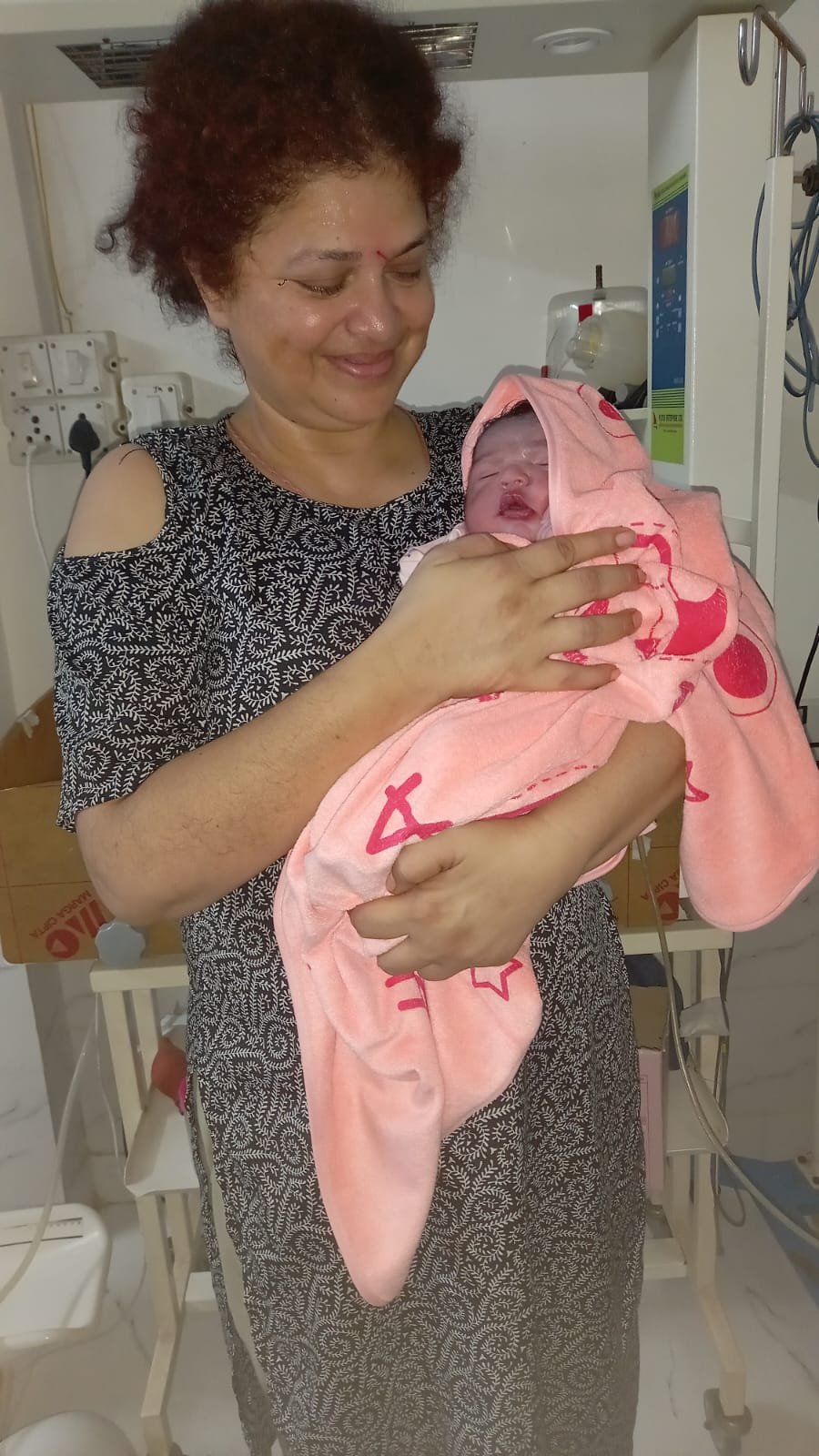 Newborn moments after birth